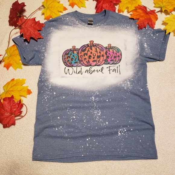 Wild About Fall Bleached Graphic T-Shirt - Picture 1 of 4